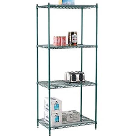 Designed To Furnish 36 x 24 x 86 in. Nexel Poly-Z-Brite Wire Shelving, Green DE3493872